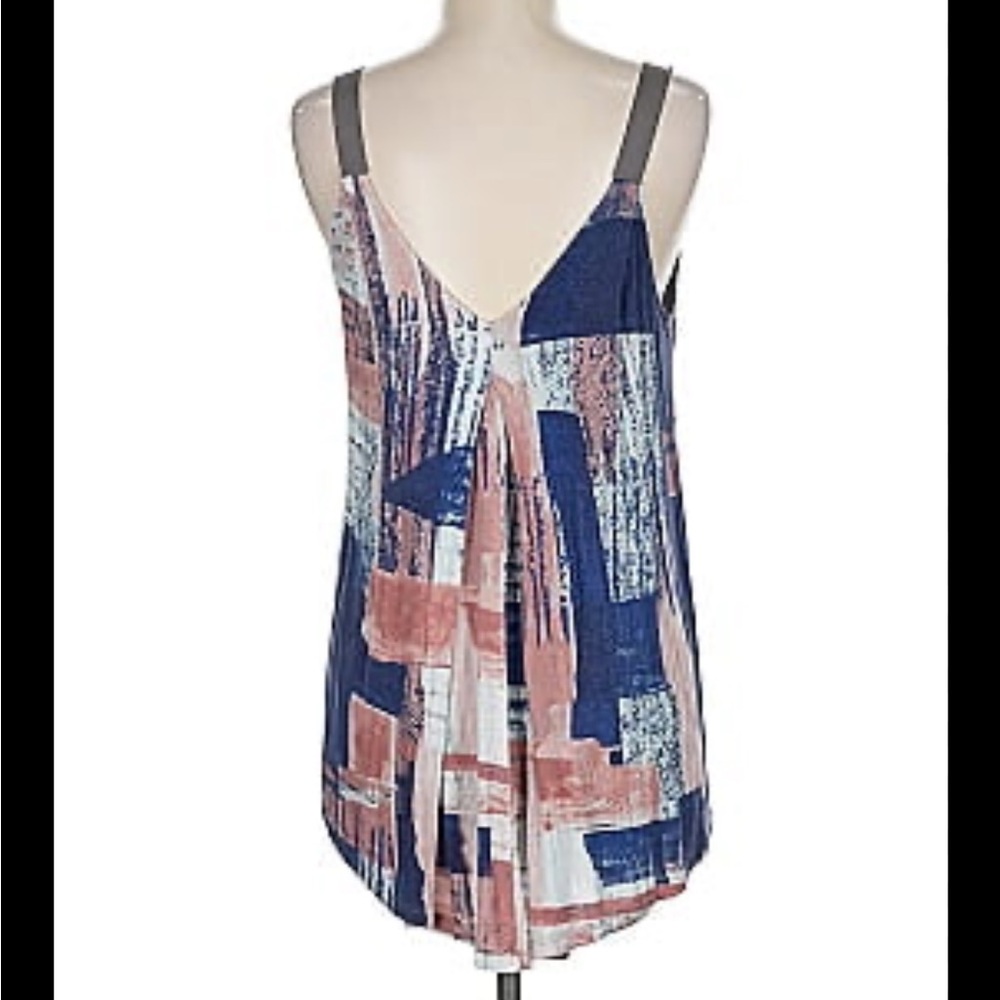 Akemi & Kin Anthropologie Abstract Print Sleeveless Tank Top Shirt XS summer